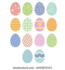 Easter Eggs Different Colors 14 Designs