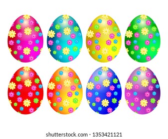 Easter eggs of different colors