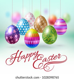 Easter Eggs with Different Ornaments. Illustration of Easter Holiday Background for the Organization of Festive Season