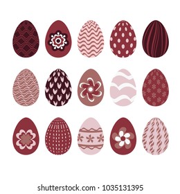 Easter eggs with different patterns