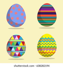 easter eggs with different patterns and colors