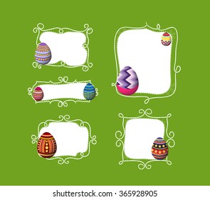 easter eggs doodle boder
