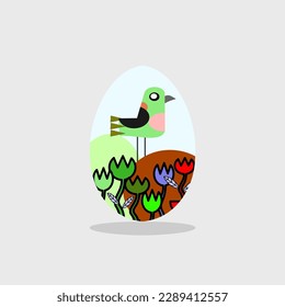 Estilo doodle de huevos de Pascua. Feliz Pascua dibujada aislada en fondo blanco.vector