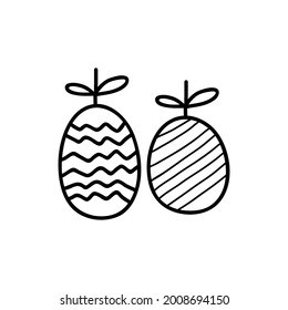easter eggs doodle, vector illustration.