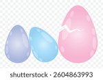 Easter eggs drawing clipart set. Happy Easter egg flat clip art collection in colorful and multicolored paint art for traditional hunting celebration. Vector illustration flat oval shape elementsEPS10