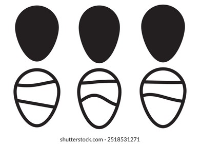 Easter eggs drawn by one line. Happy Easter concept. Greeting banner design. Modern Art. Vector illustration in minimalist style.