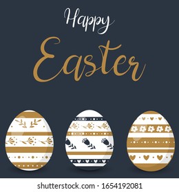 easter eggs drawn in vector graphics