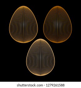 Easter eggs. Easter egg with decorative lines.
