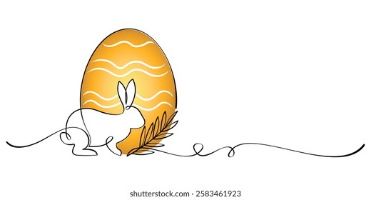 Easter eggs with elegant gold motifs, accompanied by adorable bunnies.
