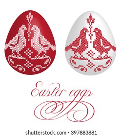 Easter eggs with embroidery