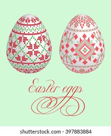 Easter eggs with embroidery