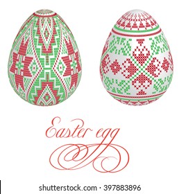 Easter eggs with embroidery