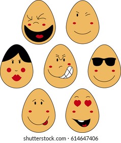 Easter eggs emoji. Smiley.