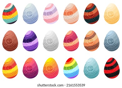 Easter eggs fantasy set. Vector illustration.