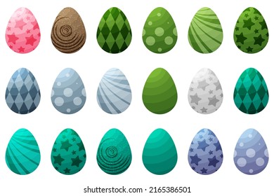 Easter eggs fantasy set. Vector illustration.