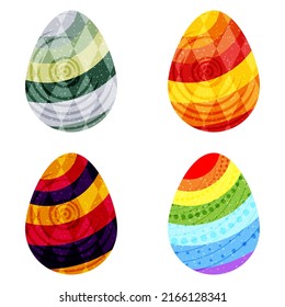 Easter eggs fantasy set. Vector illustration.