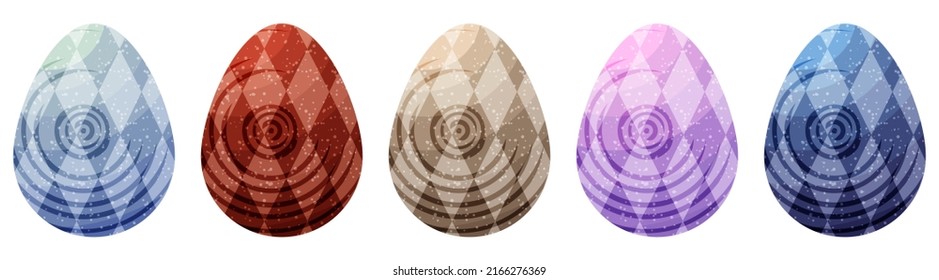 Easter eggs fantasy set. Vector illustration.