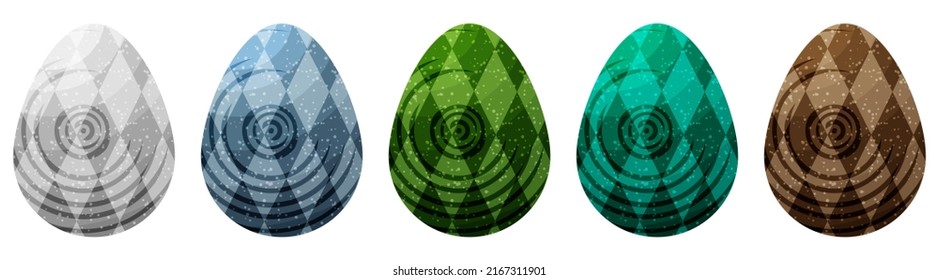 Easter eggs fantasy set. Vector illustration.