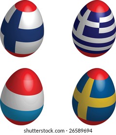 easter, eggs, flag, Finland, Greece, Luxembourg, Sweden