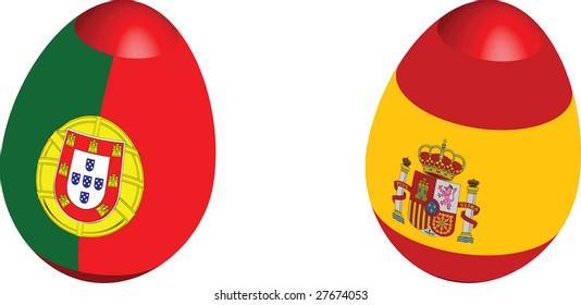 easter, eggs, flag, Portugal, Spain