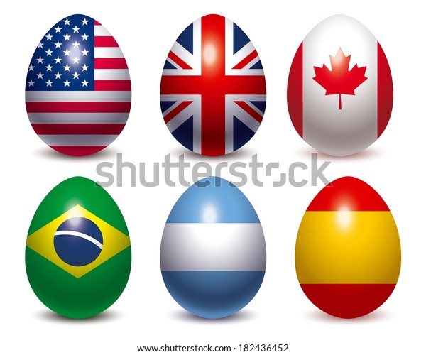 easter eggs flags usa canada uk stock vector royalty free