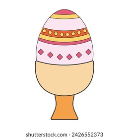 Easter eggs flat design on white background