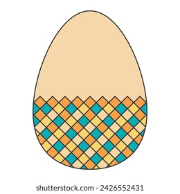 Easter eggs flat design on white background. decorative vector elements