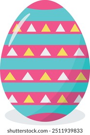 Easter Eggs with Floral and Abstract Design. Vector Cartoon Illustration