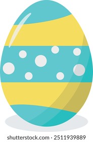 Easter Eggs with Floral and Abstract Design. Vector Cartoon Illustration