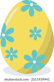 Easter Eggs with Floral and Abstract Design. Vector Cartoon Illustration