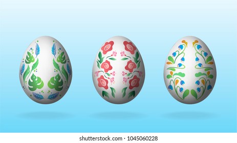 Easter eggs floral pattern