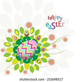 easter eggs flower background colorful