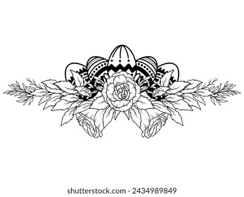 Huevos de Pascua Flor Blanco y negro