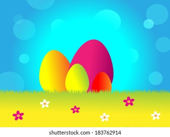 Easter eggs with flowers