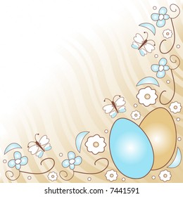 Easter eggs and flowers