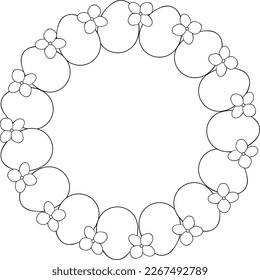Easter eggs and flowers wreath vector element