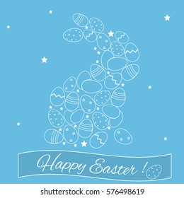 Easter eggs in form of rabbit 