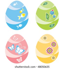 Easter eggs, four variants of color