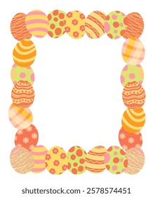Easter eggs frame, border. Vector illustration
