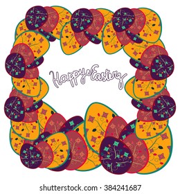 Easter Eggs frame for posrcard, banner or poster