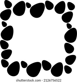 Easter eggs frame. Silhouettes of chicken eggs. Vector illustration. Place for text. Isolated background. Flat style. Festive ornament. Happy Easter. Fragile shell. Idea for web design.