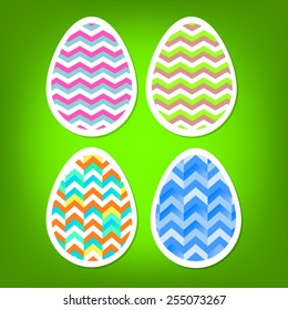 Easter eggs with geometric patterns. Vector
