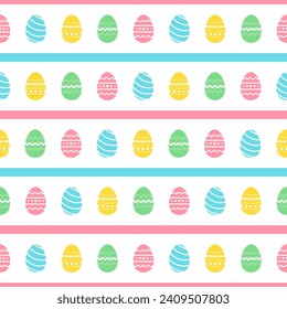 Easter eggs geometric striped seamless pattern