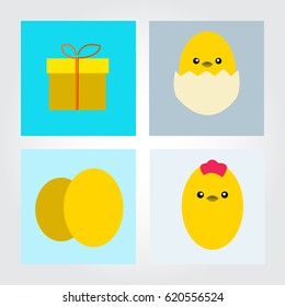 Easter eggs and gift box.Vector Illustration v.10