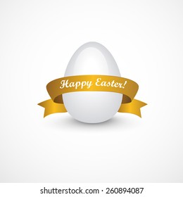 Easter eggs with gold  ribbon. Vector illustration