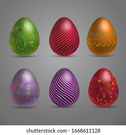 Huevos de Pascua con efecto dorado. Para celebración de Pascua, invitación, tarjeta de regalo, vacaciones.