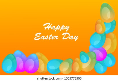 Easter eggs gradient colorful. Vector. Holiday background. Set of Isolated realistic eggs. - Vector