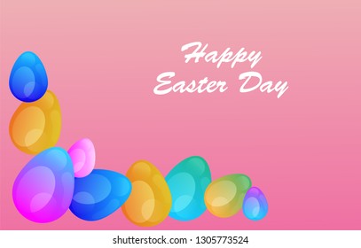 Easter eggs gradient colorful. Vector. Holiday background. Set of Isolated realistic eggs. - Vector