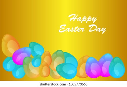 Easter eggs gradient colorful. Vector. Holiday background. Set of Isolated realistic eggs. - Vector