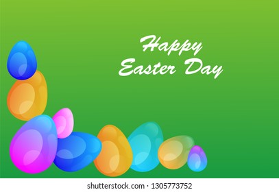 Easter eggs gradient colorful. Vector. Holiday background. Set of Isolated realistic eggs. - Vector